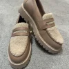 APPLE OF EDEN Cappuccino Fluffy Loafers
