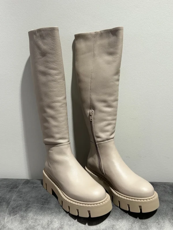 COPENHAGEN Cream Knee High Boots