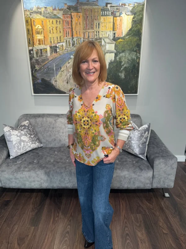 EMILY Beige Patterned Blouse