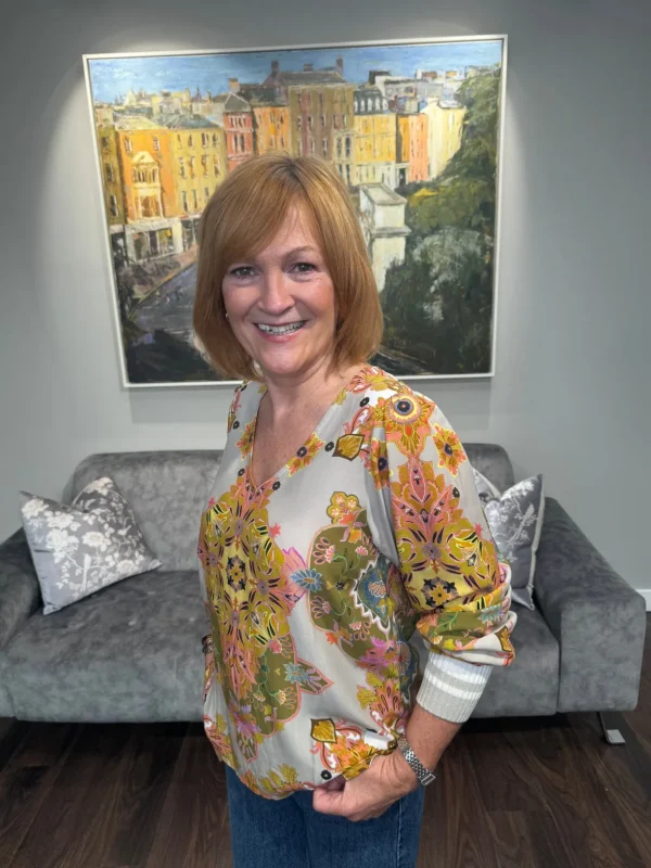 EMILY Beige Patterned Blouse