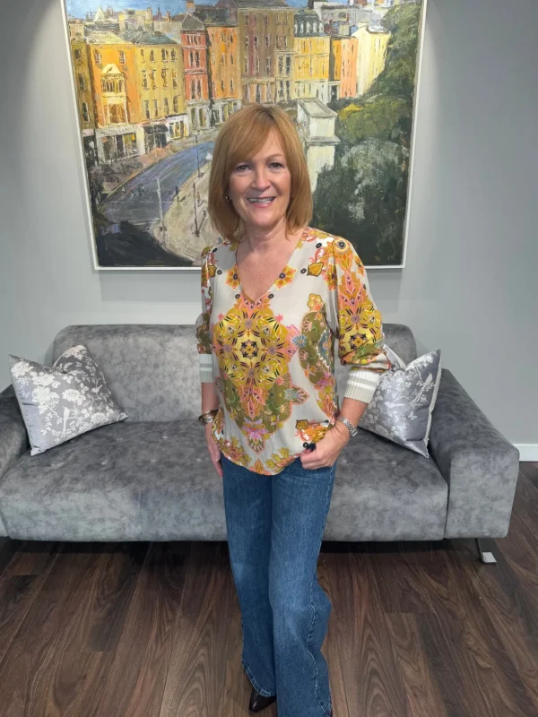 EMILY Beige Patterned Blouse