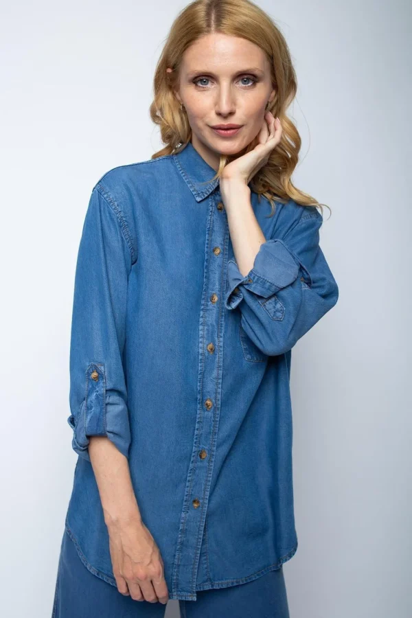 EMILY Blue Denim Style Shirt