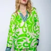 EMILY Green & Cream Blouse