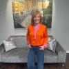 EMILY Orange & Pink Trim Blouse