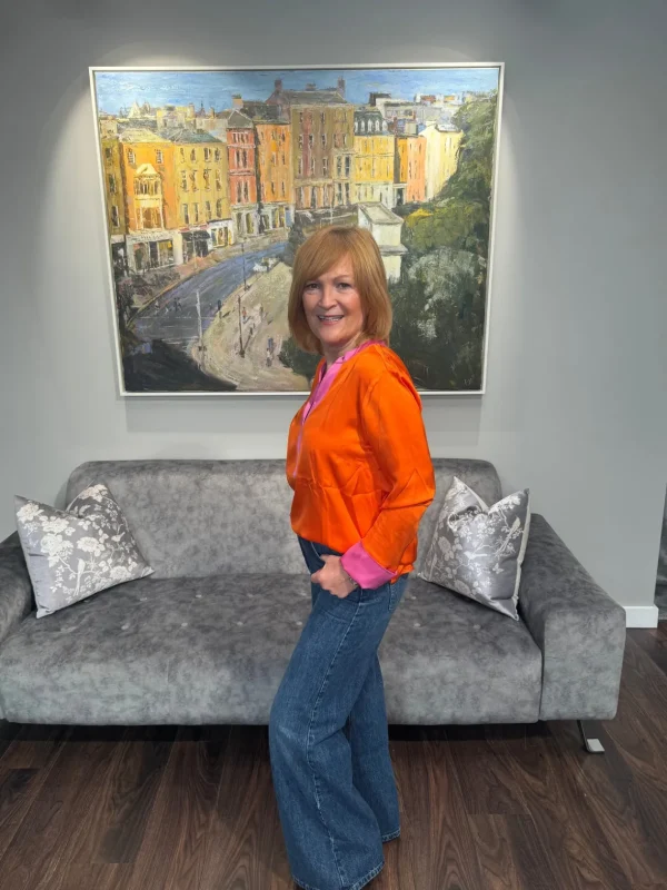EMILY Orange & Pink Trim Blouse