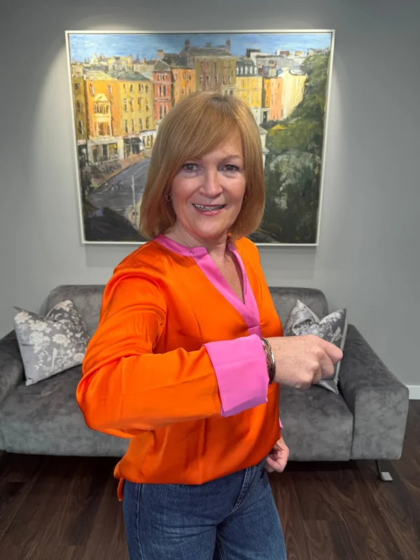 EMILY Orange & Pink Trim Blouse