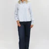 EMME Blue Striped Shirt with Sequin Flowers