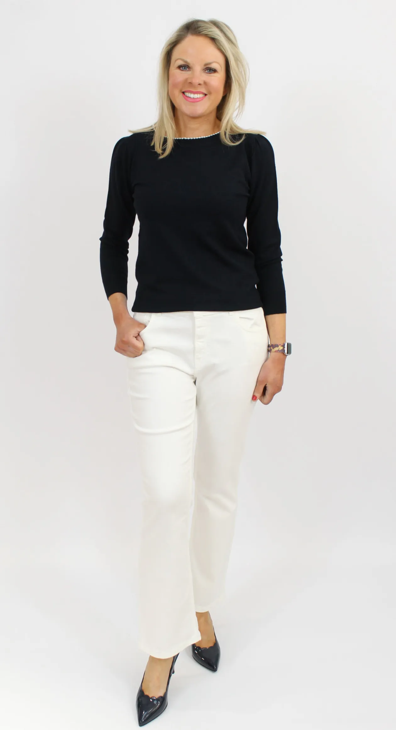 emme_navy_jumper_with_a_p_0.webp EMME Navy Jumper With A Pearl Neckline