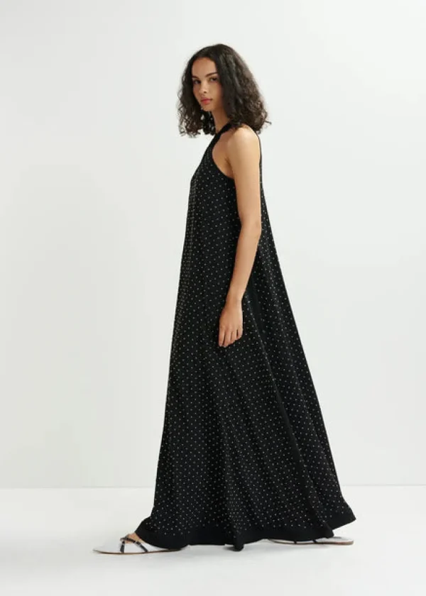 ESSENTIEL Black Halter Neck Maxi-Length Dress