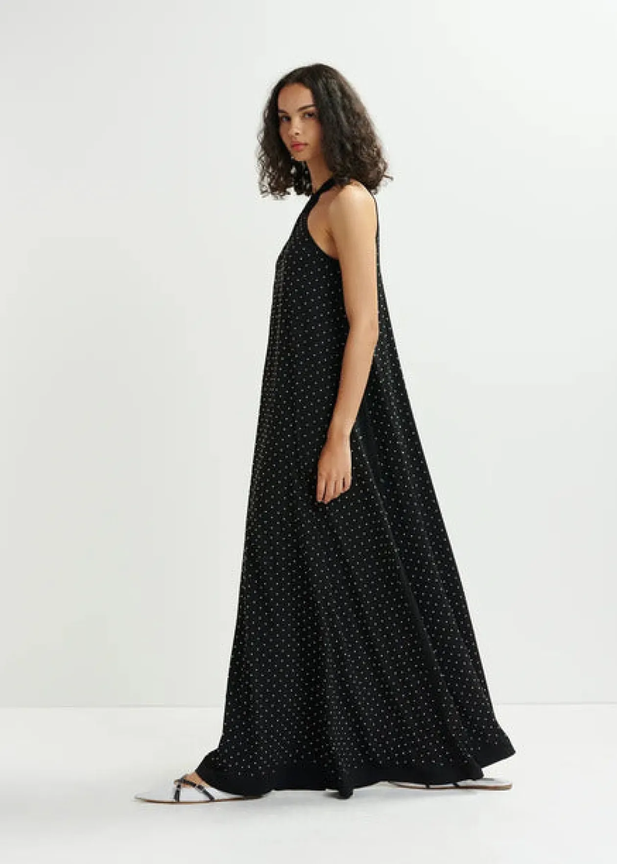 essentiel_black_halter_ne_2.webp ESSENTIEL Black Halter Neck Maxi-Length Dress