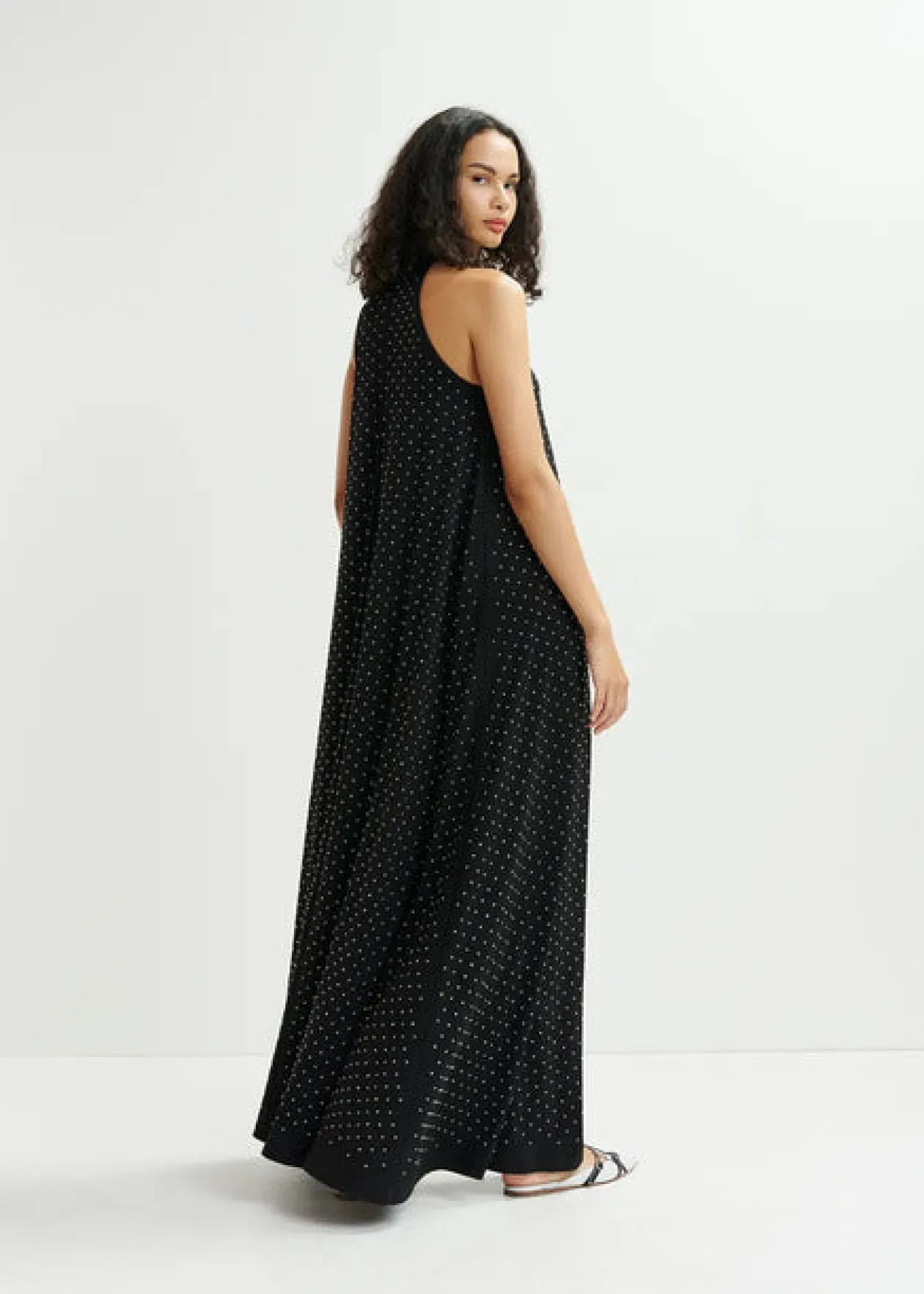 essentiel_black_halter_ne_3.webp ESSENTIEL Black Halter Neck Maxi-Length Dress