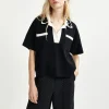 ESSENTIEL Black Top With with sequin and beads