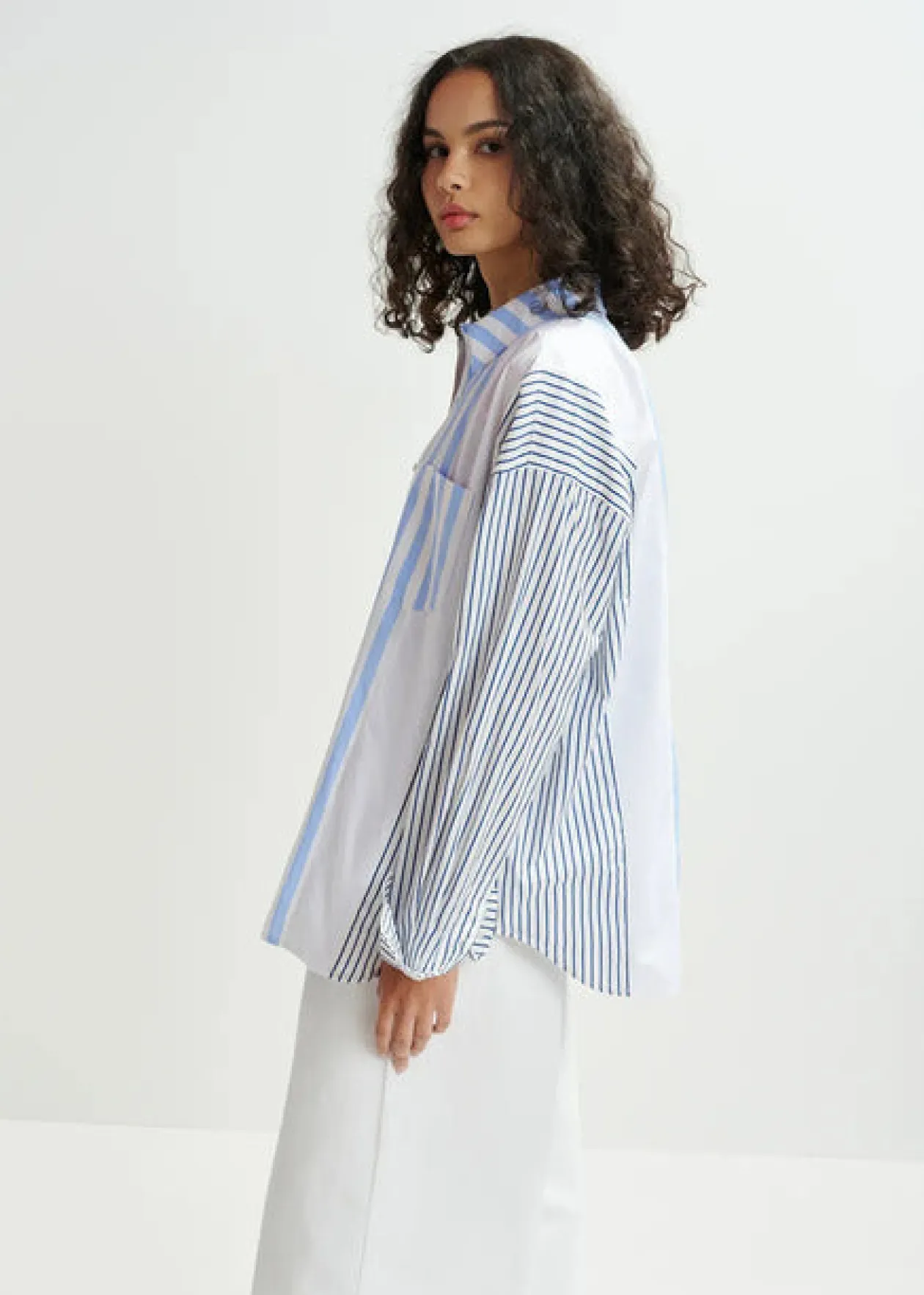 essentiel_blue_amp_white__1.webp ESSENTIEL Blue & White Stripe Shirt