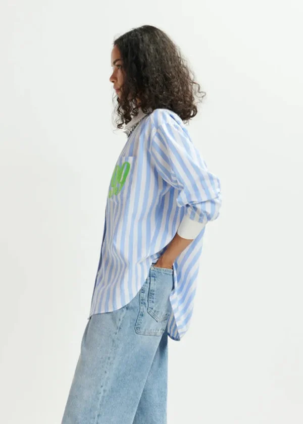 ESSENTIEL Blue & White Pinstripe Shirt
