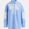 ESSENTIEL Blue Lace Panelled Shirt
