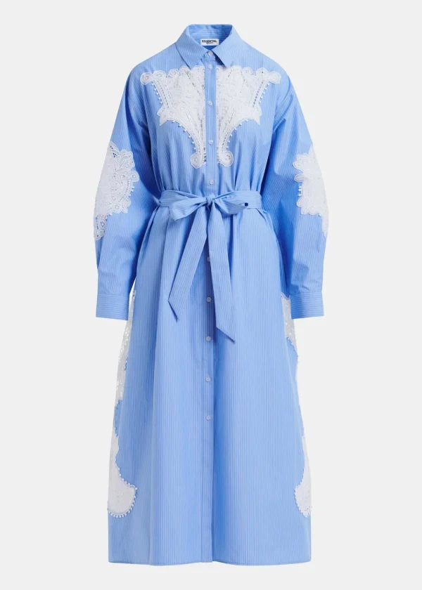 ESSENTIEL Blue Lace Panelled Dress