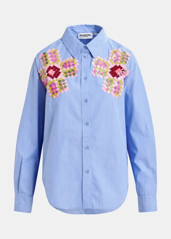 ESSENTIEL Blue Pinstripe Shirt