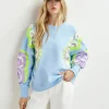 ESSENTIEL Blue Sweatshirt With Sequin