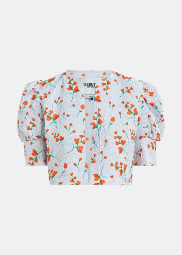 ESSENTIEL Floral Jacket With Puffed Sleeves