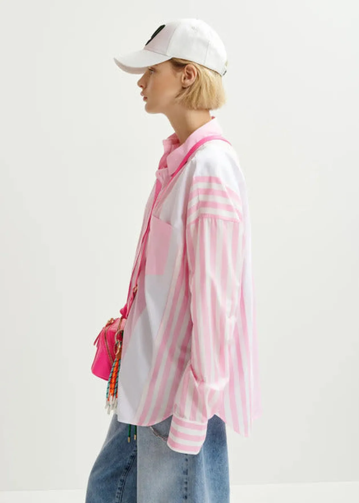 essentiel_pink_amp_white__2.webp ESSENTIEL Pink & White Stripe Shirt