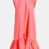 ESSENTIEL Pink Ruffle Mini Dress