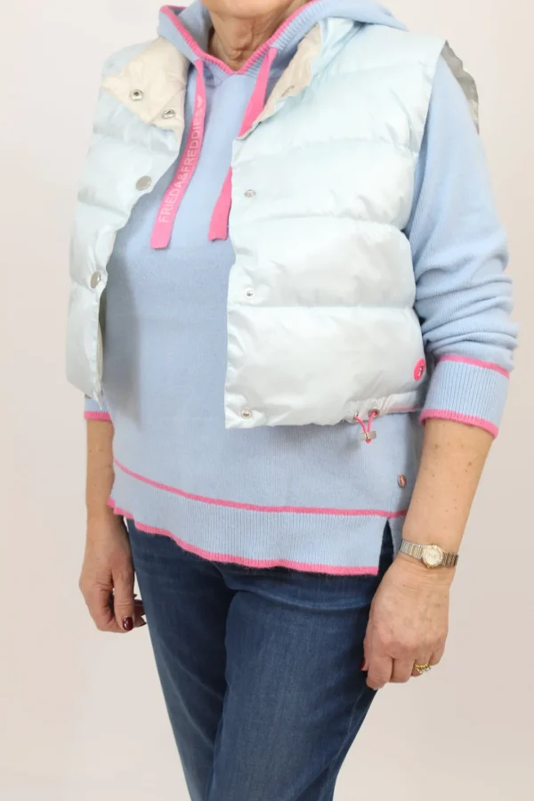 FRIEDA & FREDDIES Reversible Ice Blue Short Gilet