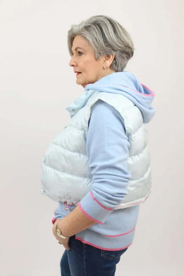 FRIEDA & FREDDIES Reversible Ice Blue Short Gilet