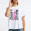 FRIEDA & FREDDIES White Palm Tree Printed T shirt