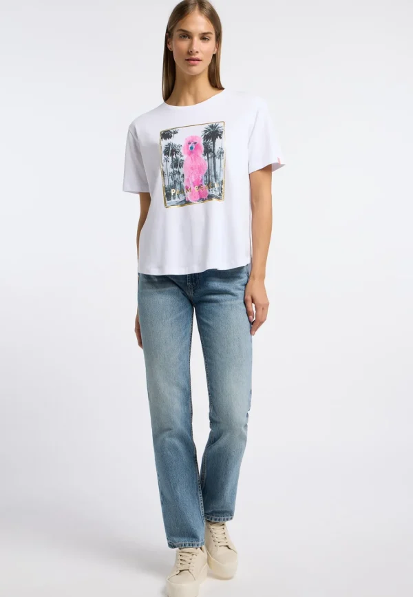 FRIEDA & FREDDIES White Palm Tree Printed T shirt