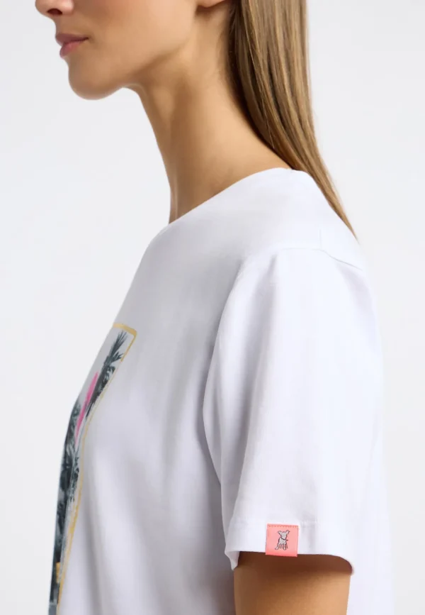 FRIEDA & FREDDIES White Palm Tree Printed T shirt