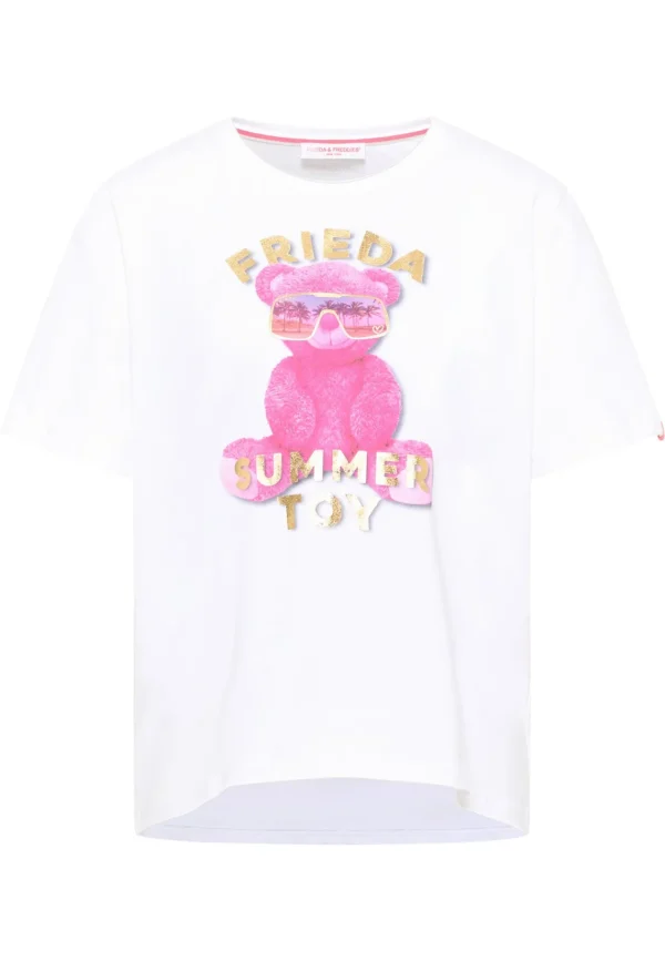 FRIEDA & FREDDIES White Teddy Printed T shirt