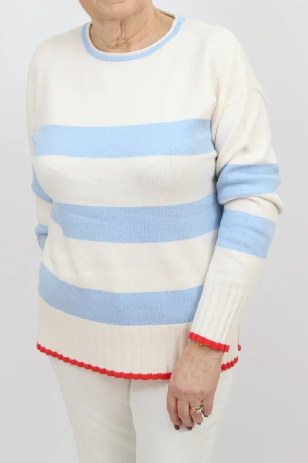 FRIEDA AND FREDDIES Blue Stripe Sweater