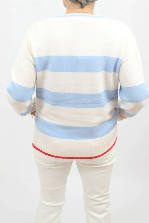 FRIEDA AND FREDDIES Blue Stripe Sweater