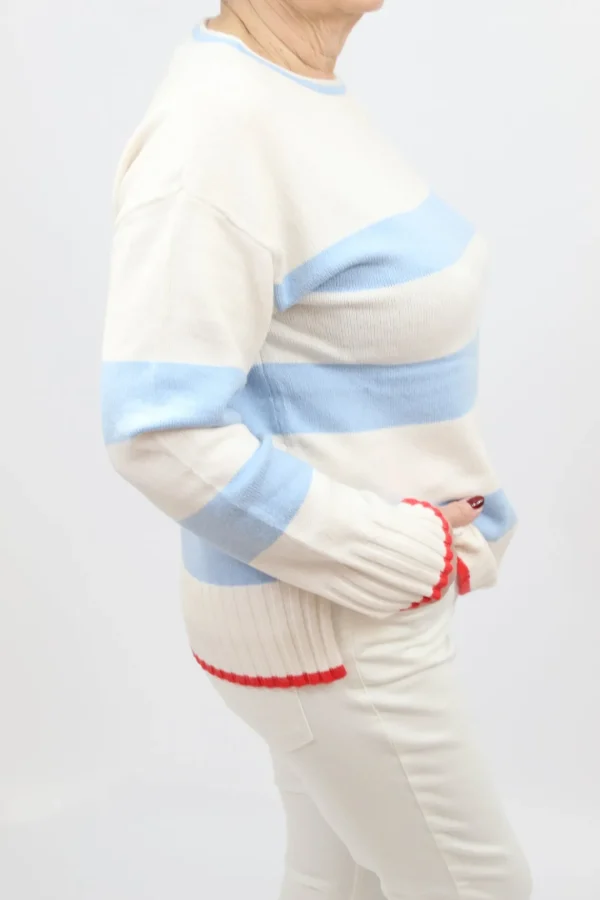 FRIEDA AND FREDDIES Blue Stripe Sweater