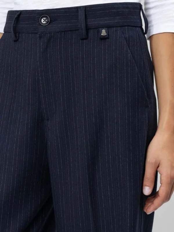 H Navy Pinstripe Pants