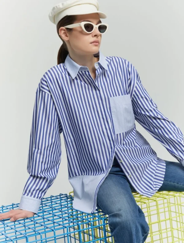 IBLUES Blue Pinstripe Shirt