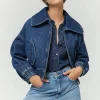 IBLUES Denim Bomber Style Jacket