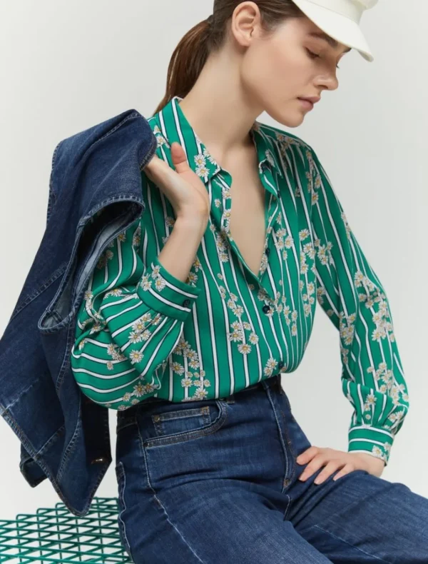IBLUES Green Floral Blouse