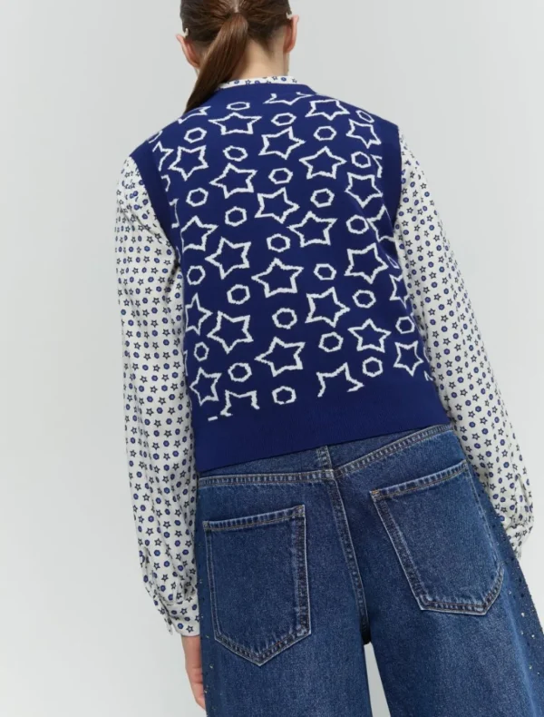 IBLUES Navy Blue Star Waistcoat