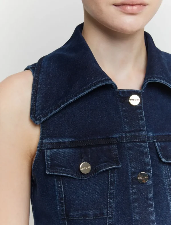 IBLUES Navy Denim Waistcoat