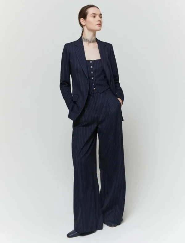 IBLUES Pinstripe Navy Blazer