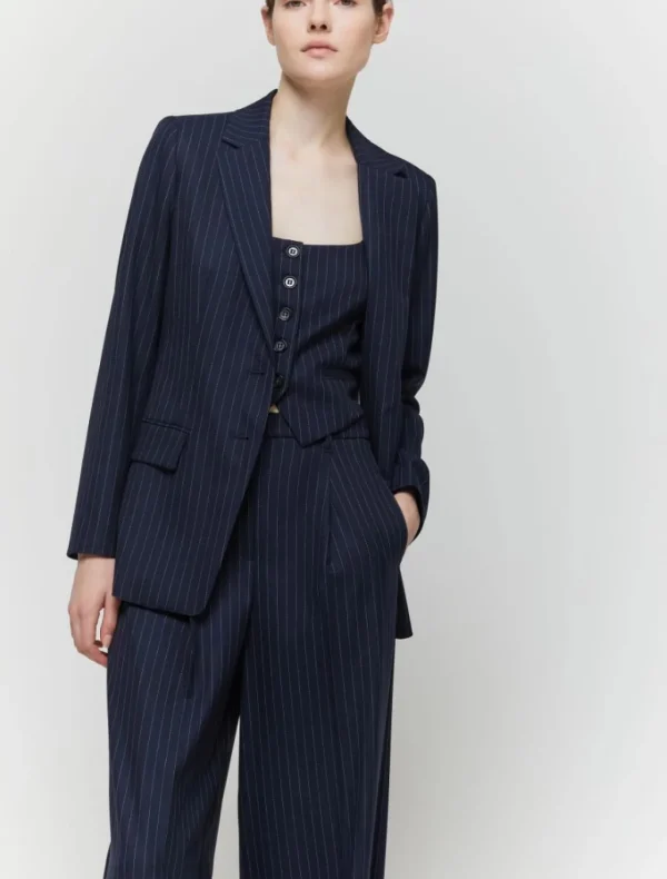 IBLUES Pinstripe Navy Blazer