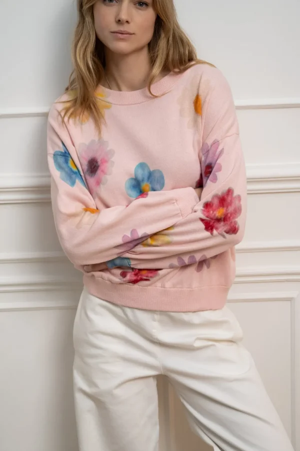 JEFF Floral Pink Sweater