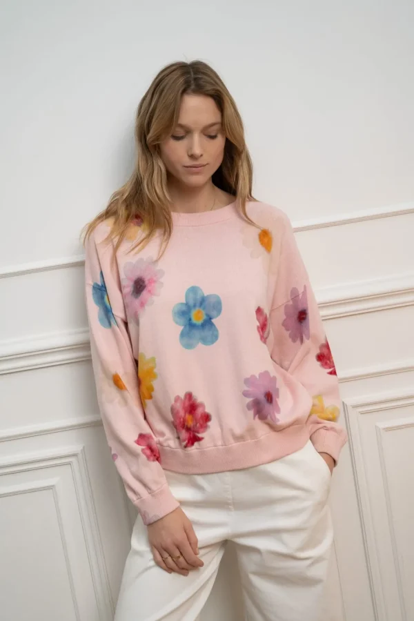 JEFF Floral Pink Sweater