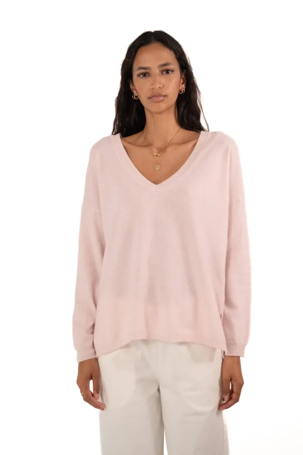 JEFF Nude V-neck Sweater