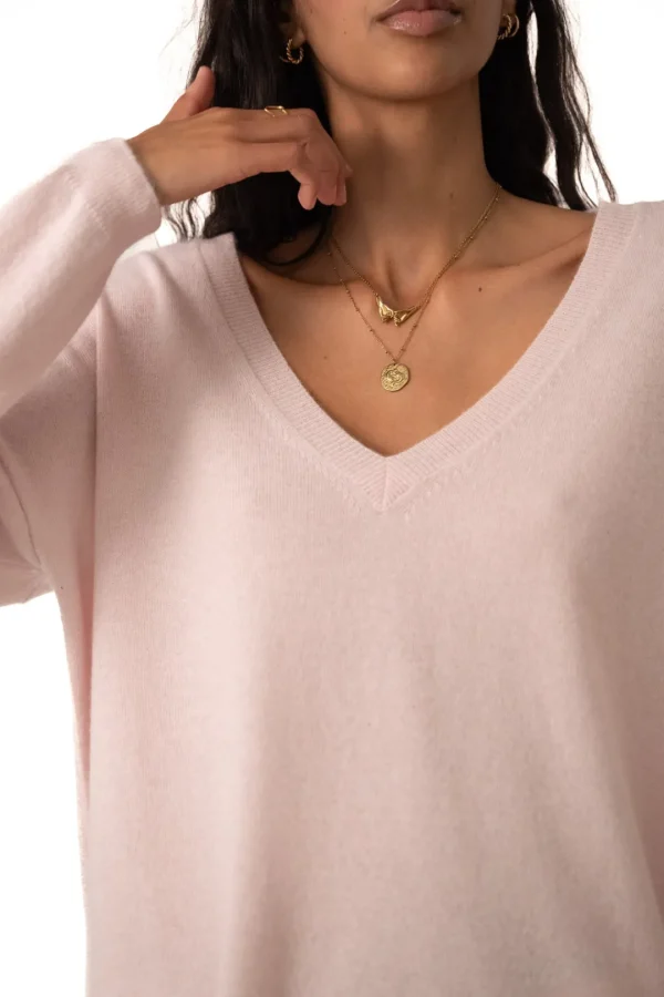 JEFF Nude V-neck Sweater
