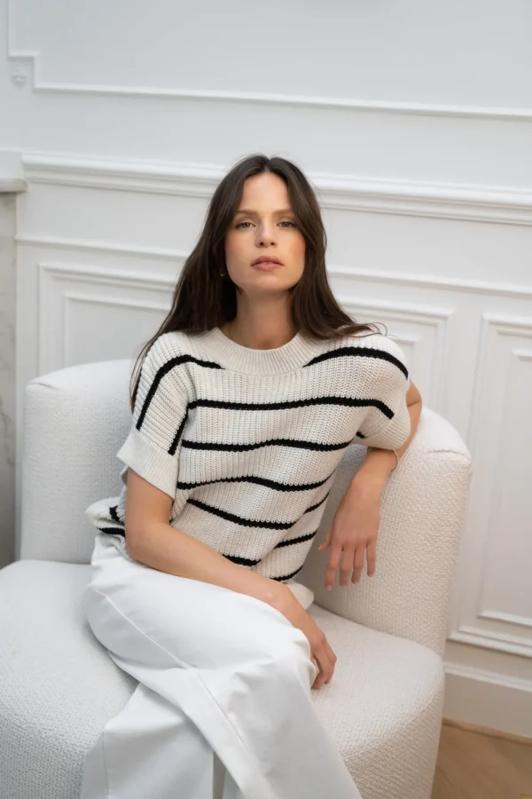 JEFF Short-Sleeve Striped Jumper