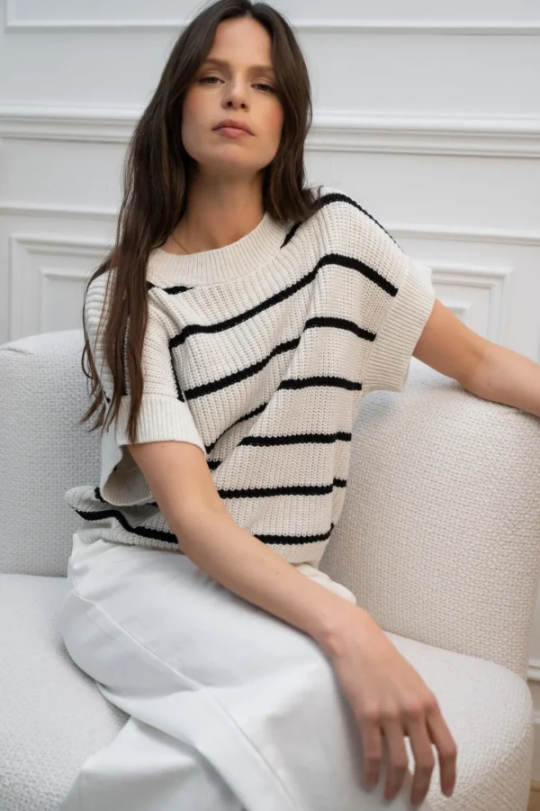 JEFF Short-Sleeve Striped Jumper