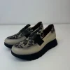 JOSE SAENZ Leopard Print & Cream Loafers