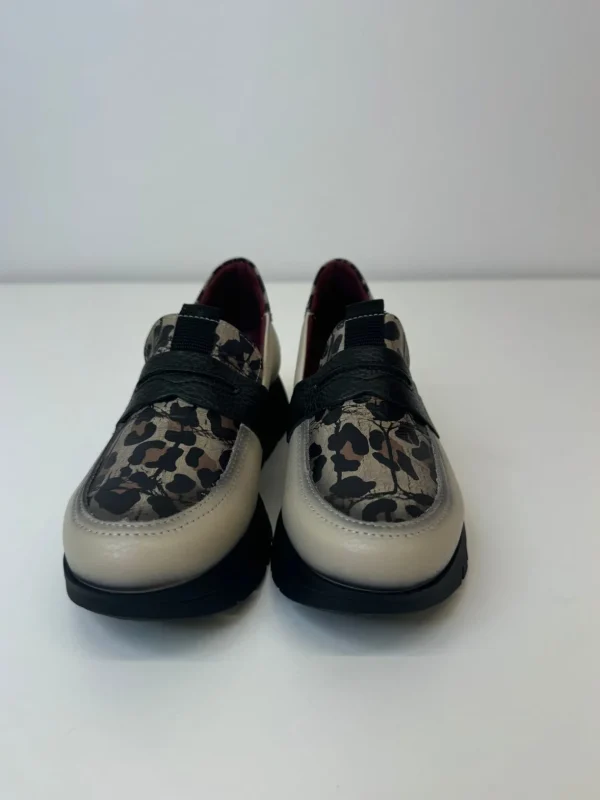 JOSE SAENZ Leopard Print & Cream Loafers